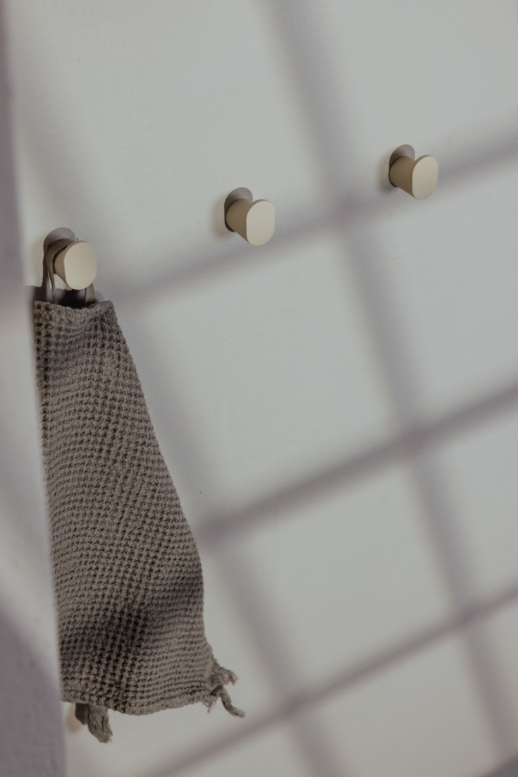 Metallbude Pali håndkleknagg, beige, 3 stk