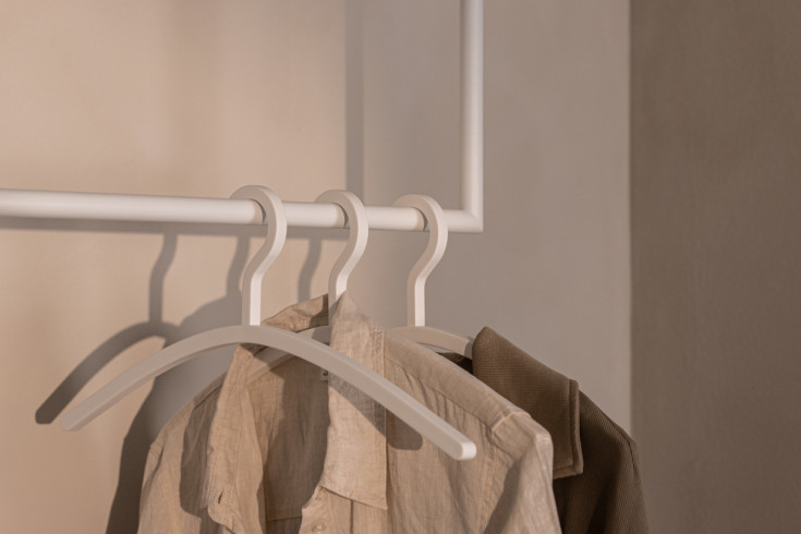 Metallbude Carree kleshenger, hvit, 3 stk