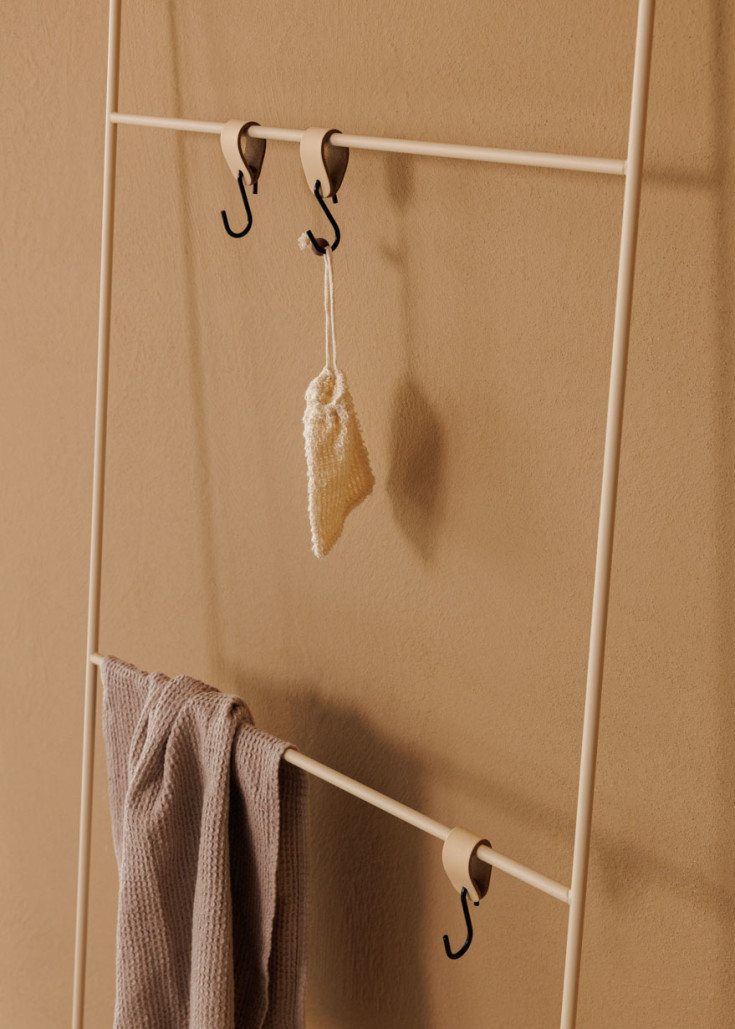 Metallbude Estina handduksstativ, 55 cm, beige