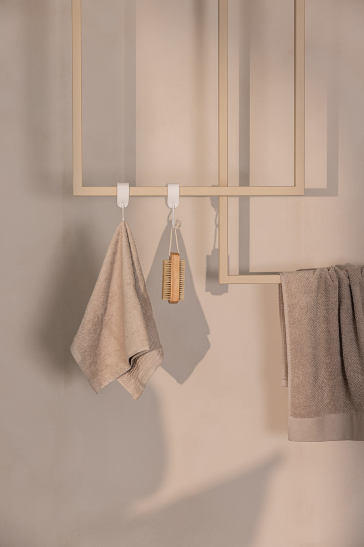 Metallbude Tensi håndkleholder, 50 cm, beige