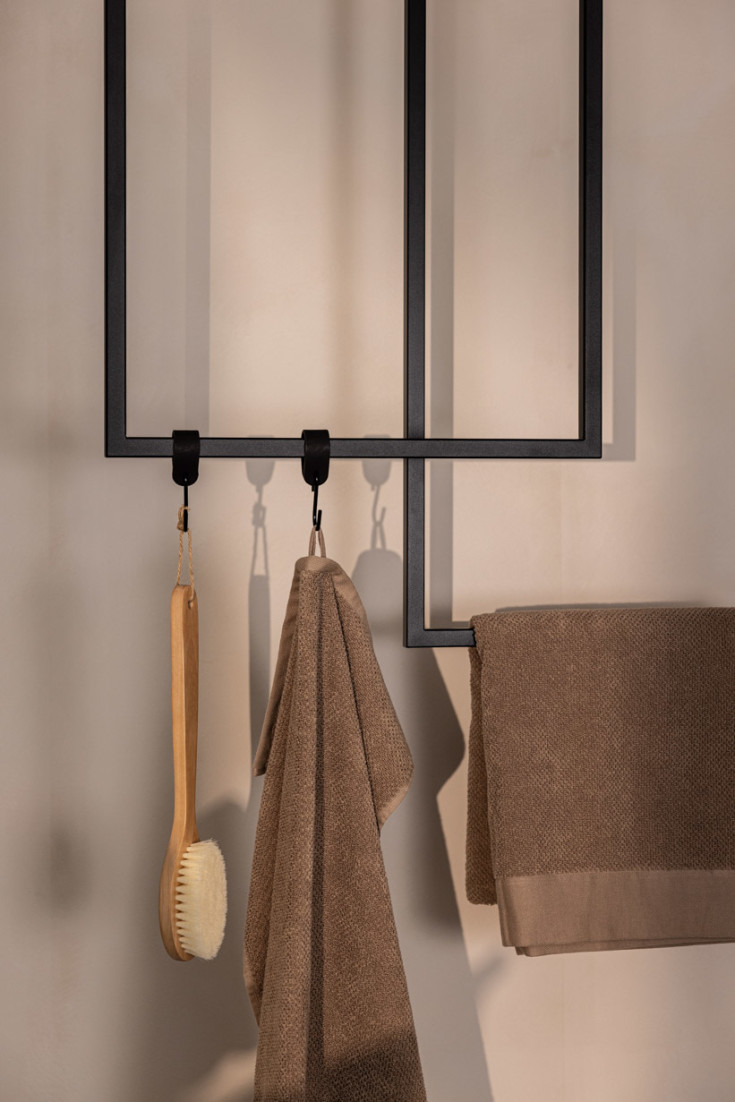 Metallbude Tensi håndkleholder, 50 cm, sort