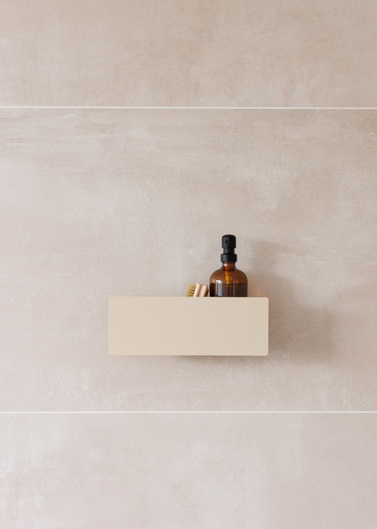 Metallbude Shea dusjhylle, beige