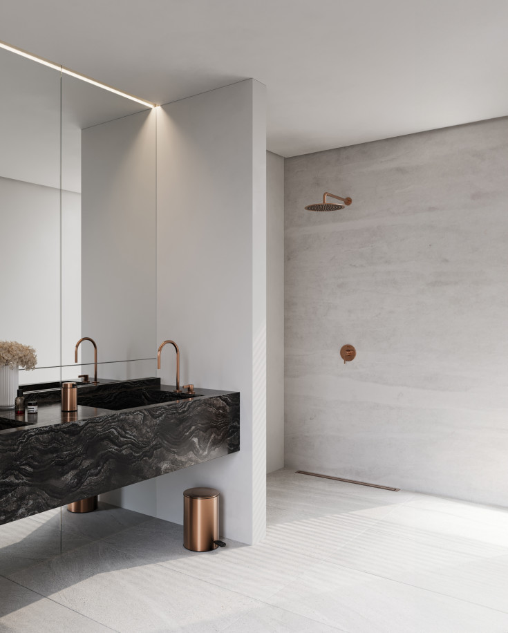 Unidrain Reframe søppelbøtte, 4 liter, kobber