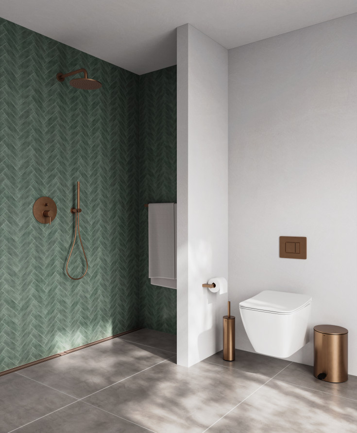 Unidrain Reframe søppelbøtte, 4 liter, kobber