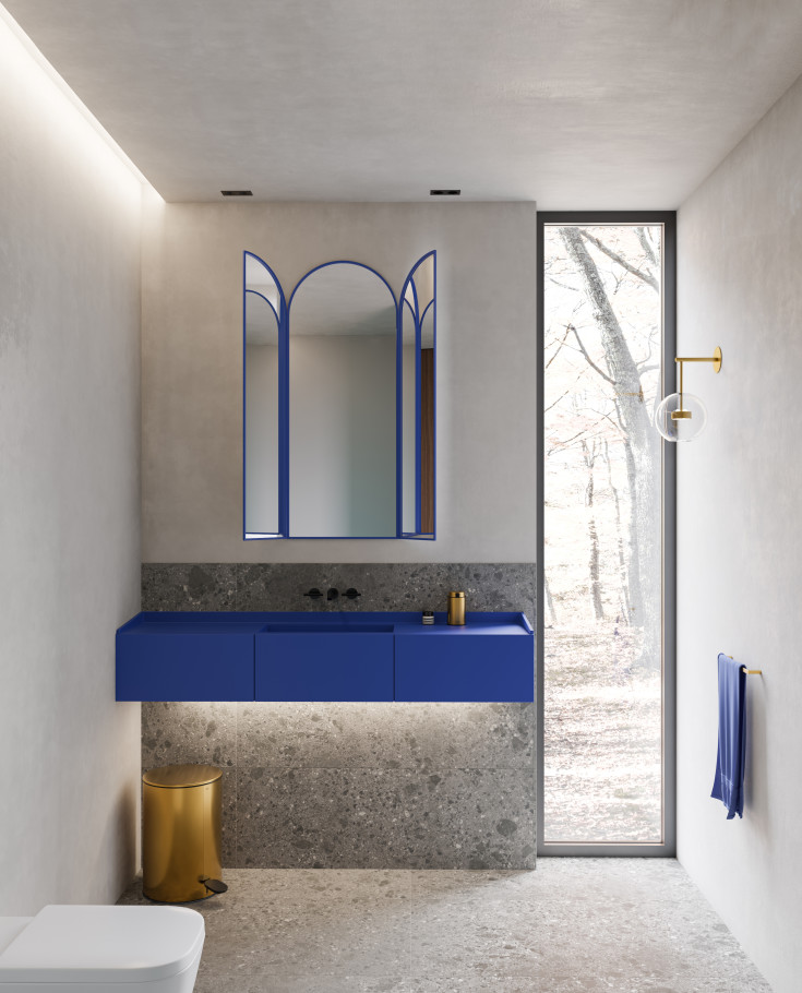 Unidrain Reframe toiletspand, 4 liter, messing