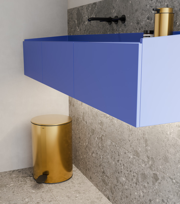 Unidrain Reframe søppelbøtte, 4 liter, messing