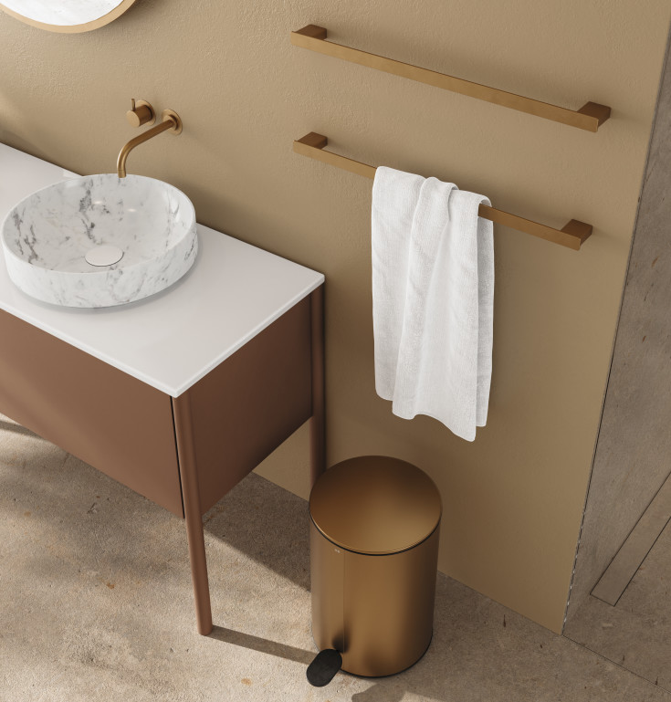 Unidrain Reframe toalettpapperskorg, 4 liter, koppar