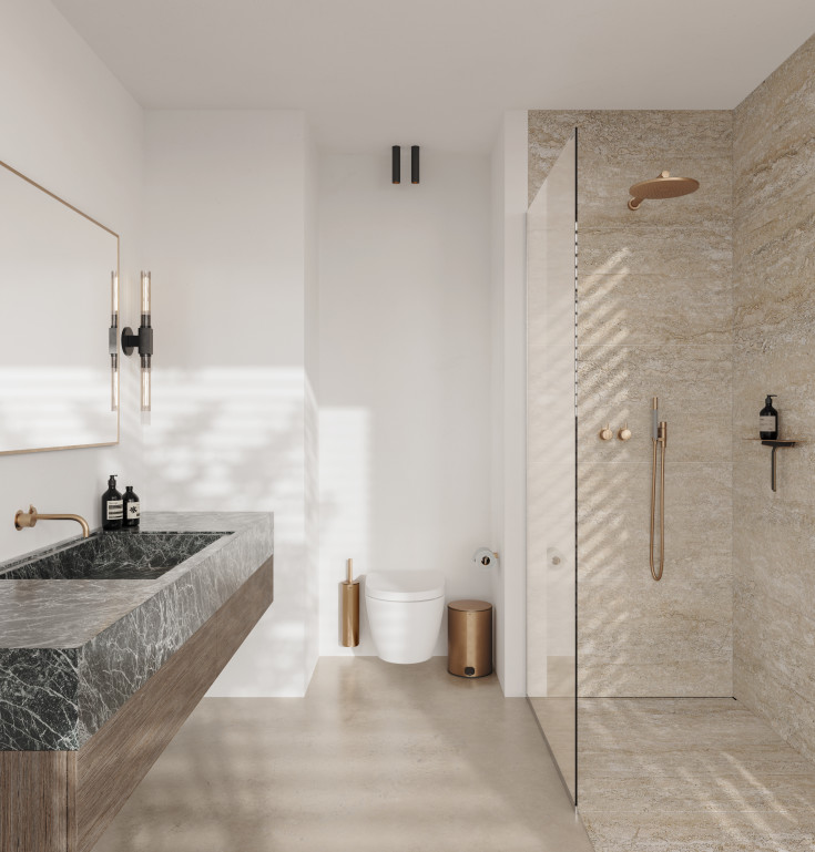 Unidrain Reframe søppelbøtte, 4 liter, kobber