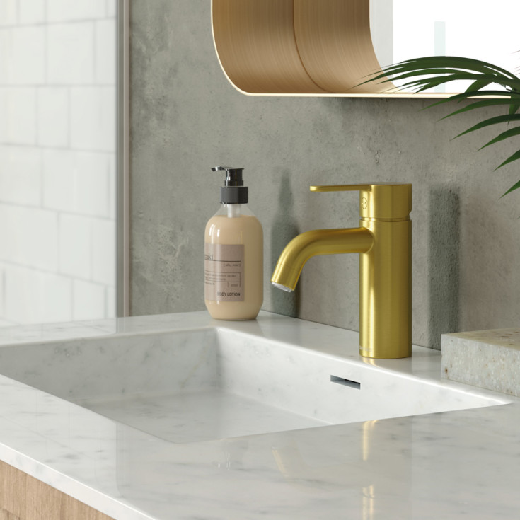 Damixa Silhouet tvättställsblandare, borstad mässing