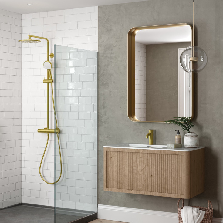 Damixa Silhouet tvättställsblandare, borstad mässing