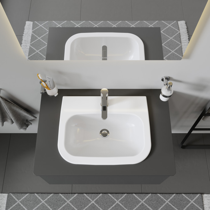 Duravit D-Code tvättställ, 54,5x43,5 cm, vit