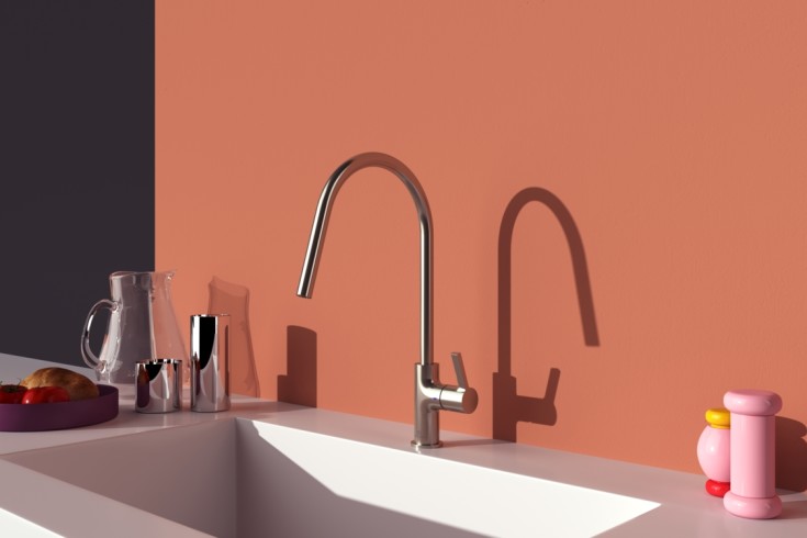 Ideal Standard Gusto køkkenarmatur, stål