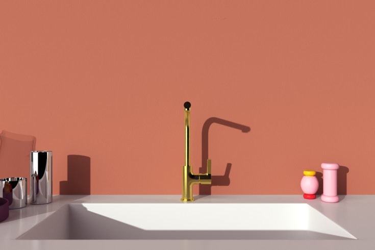 Ideal Standard Gusto køkkenarmatur, børstet guld