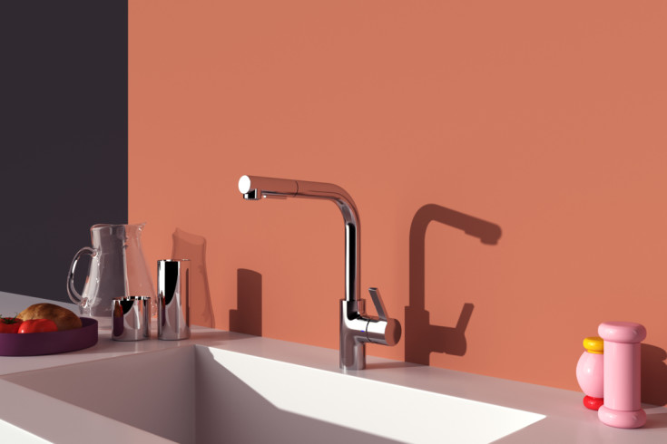 Ideal Standard Gusto køkkenarmatur, udtrækstud, krom