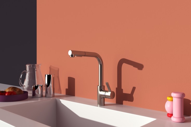 Ideal Standard Gusto køkkenarmatur, udtrækstud, stål