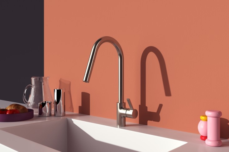 Ideal Standard Gusto køkkenarmatur, udtrækstud, stål