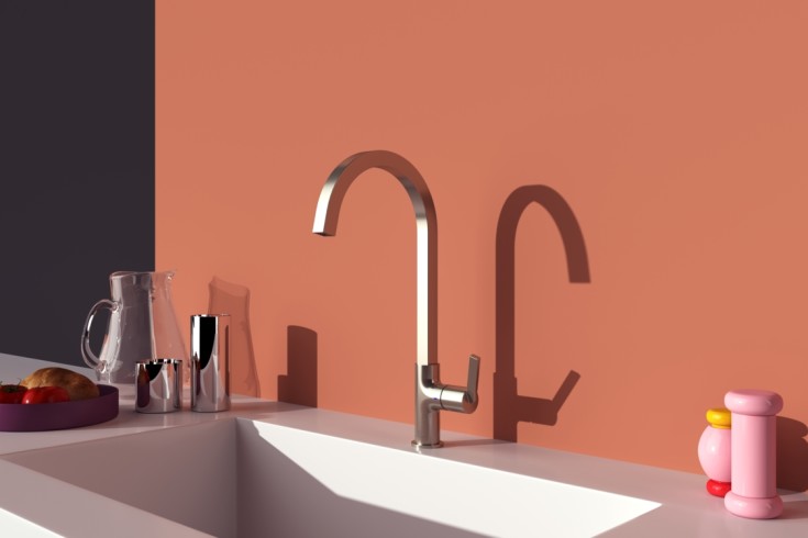 Ideal Standard Gusto køkkenarmatur, stål