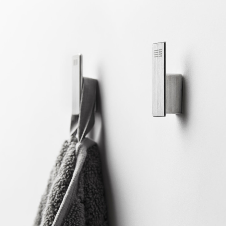 Unidrain Reframe håndklædekrog, 2 stk., børstet rustfrit stål