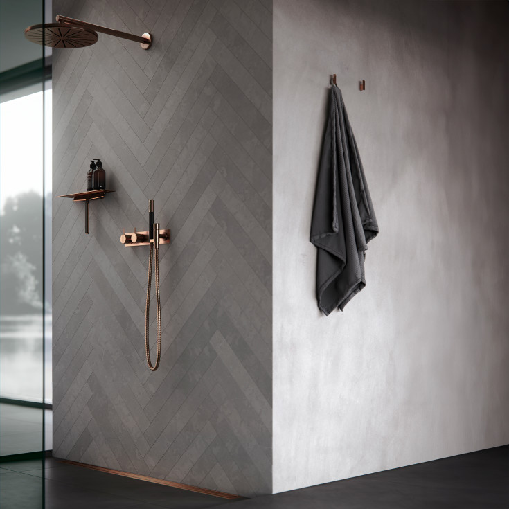 Unidrain Reframe håndklædekrog, 2 stk., kobber