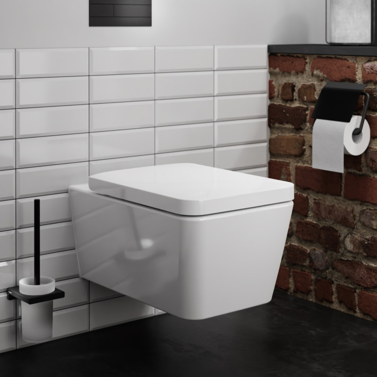 Hansgrohe EluPura Q 540 vägghängd tolaett, utan spolkant, rengöringsvänlig, vit