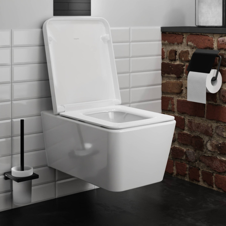 Hansgrohe EluPura Q 540 vägghängd toalett, utan spolkant, vit