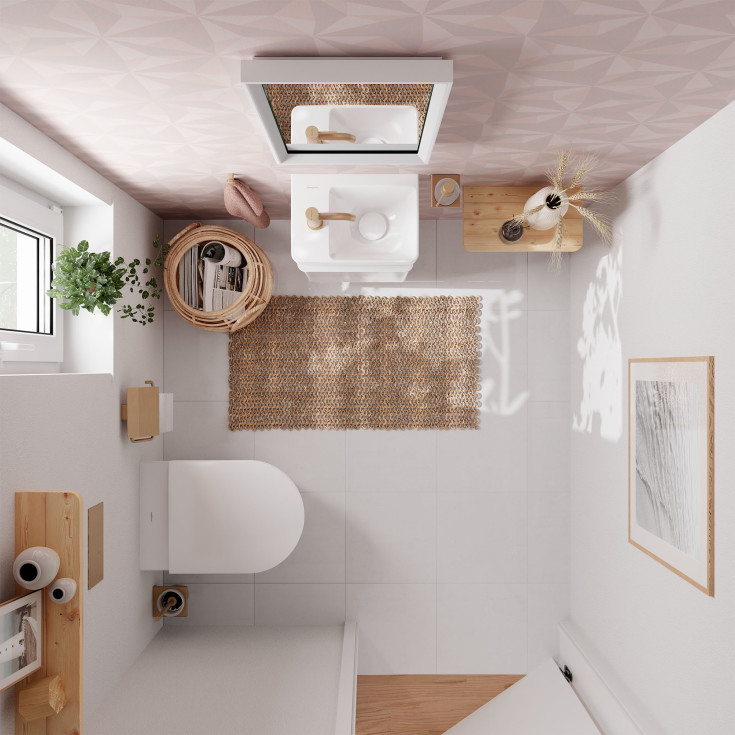 Hansgrohe Xelu Q håndvask, 36x25 cm, venstre, hvid