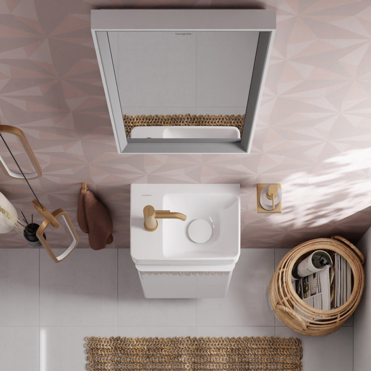 Hansgrohe Xelu Q håndvask, 36x25 cm, venstre, hvid