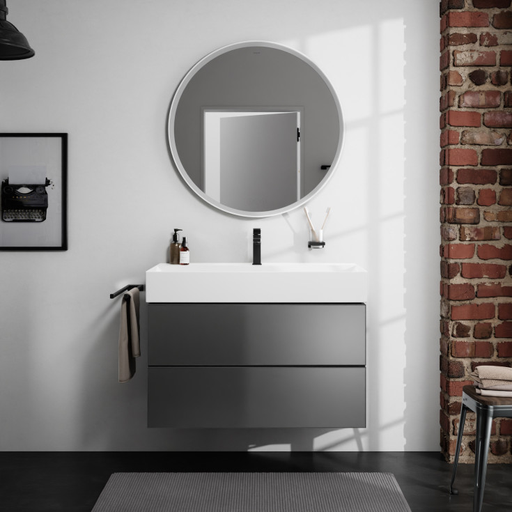 Hansgrohe Xarita S spegel med belysning, dimbar, touch, 90 cm, matt vit