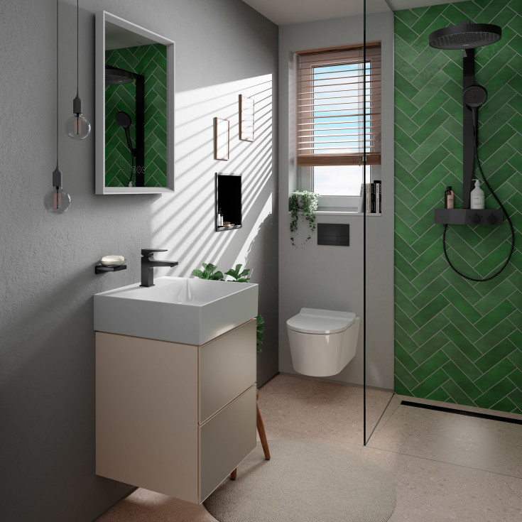Hansgrohe Xarita E speil med lys, dimbart, touch, 50,6x70,6 cm, matt hvit