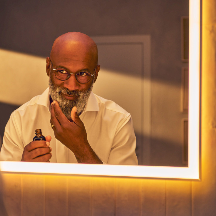 Hansgrohe Xarita E speil med lys, dimbart, touch, 100,6x70,6 cm, matt hvit