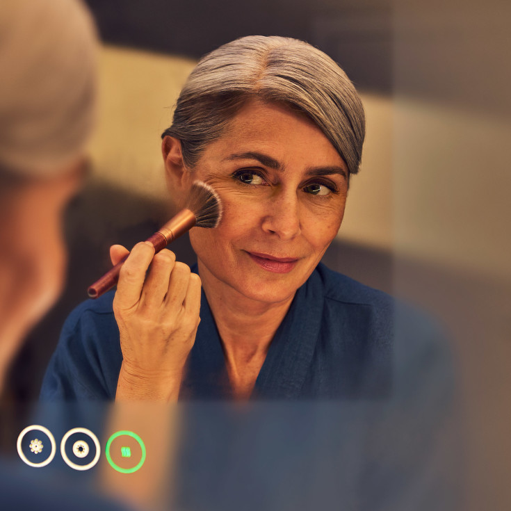 Hansgrohe Xarita E spejl med lys, dæmpbar, touch, 100,6x70,6 cm, mat hvid