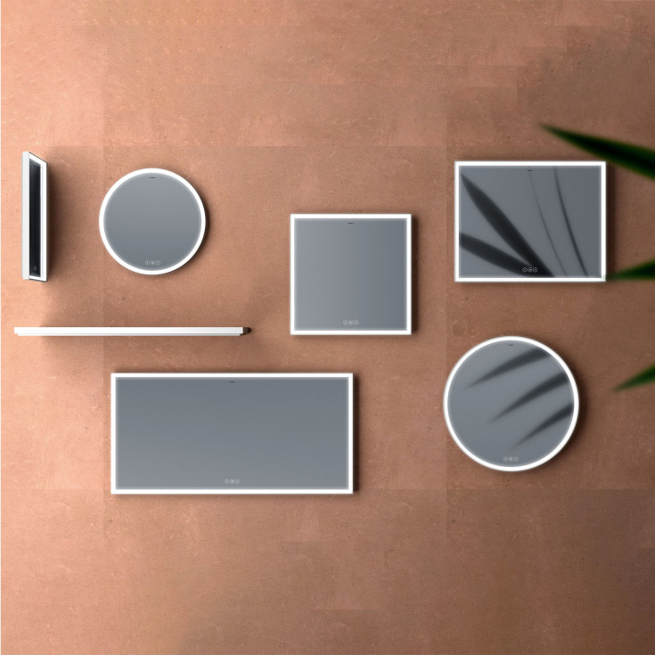 Hansgrohe Xarita E speil med lys, dimbart, touch, 140,6x70,6 cm, matt hvit