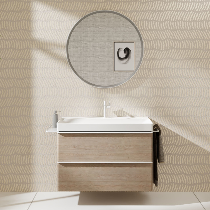 Hansgrohe Xarita S spegel med belysning, sensor, dimbar, 90 cm, matt vit