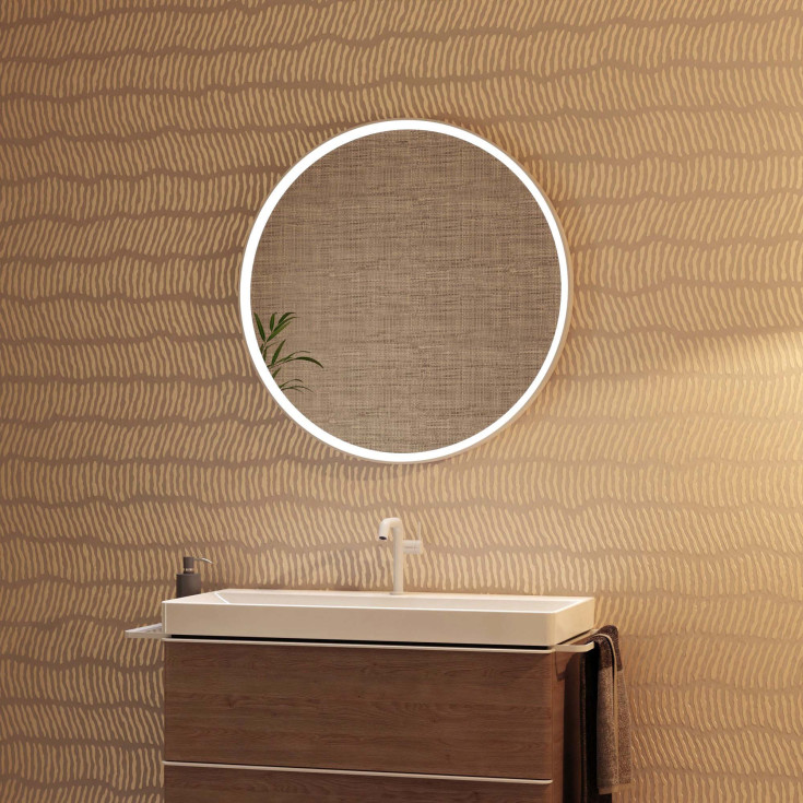 Hansgrohe Xarita S spegel med belysning, sensor, dimbar, 90 cm, matt vit