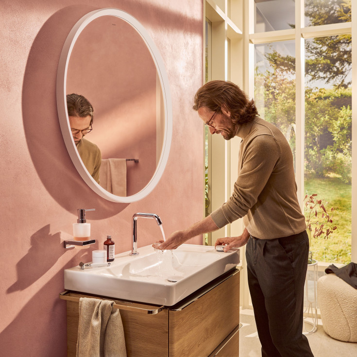 Hansgrohe Xarita S spegel med belysning, sensor, dimbar, 90 cm, matt vit