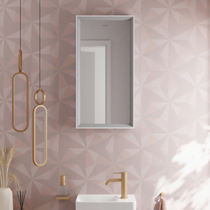 Hansgrohe Xarita E speil med lys, sensor, dimbart, 36,6x70,6 cm, matt hvit