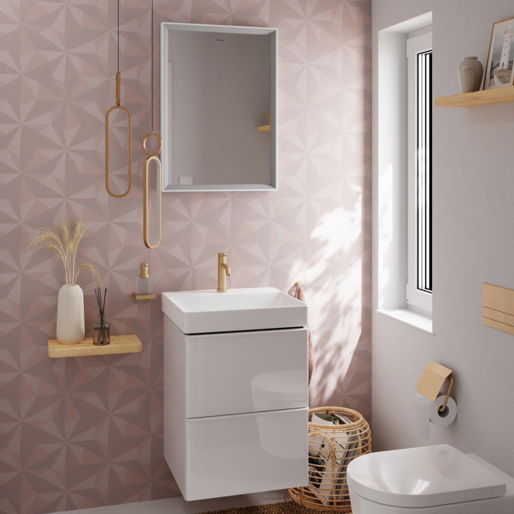 Hansgrohe Xarita E spegel med belysning, sensor, dimbar, 50,6x70,6 cm, matt vit