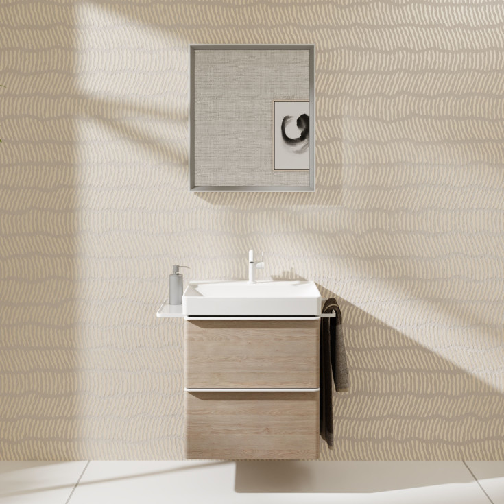Hansgrohe Xarita E spejl med lys, sensor, dæmpbar, 60,6x70,6 cm, mat hvid