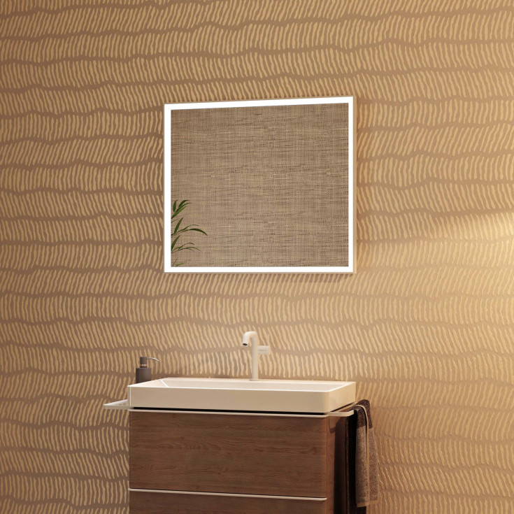 Hansgrohe Xarita E spegel med belysning, sensor, dimbar, 80,6x70,6 cm, matt vit