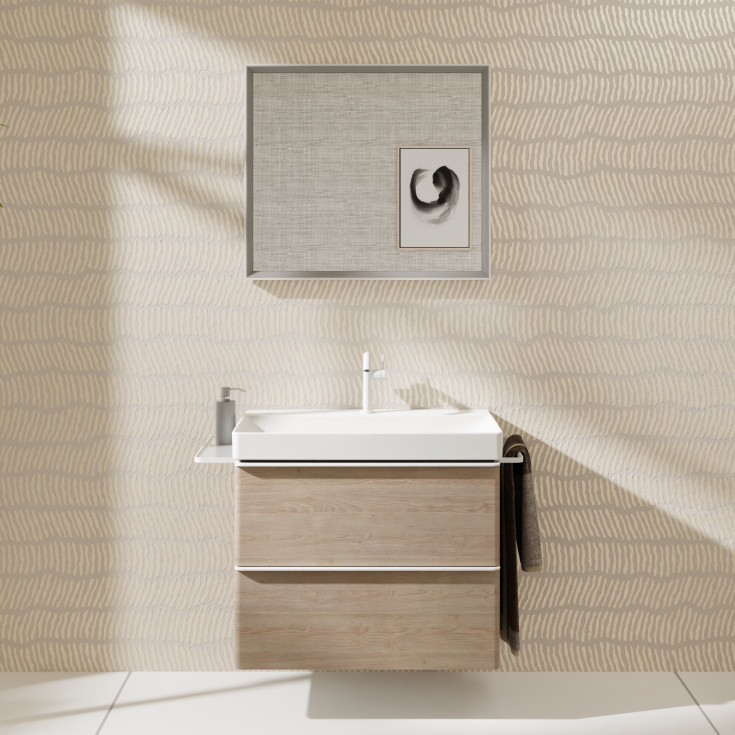 Hansgrohe Xarita E spegel med belysning, sensor, dimbar, 80,6x70,6 cm, matt vit