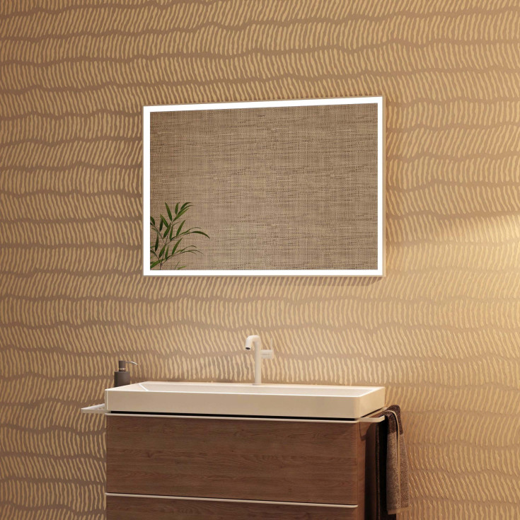 Hansgrohe Xarita E speil med lys, sensor, dimbart, 100,6x70,6 cm, matt hvit