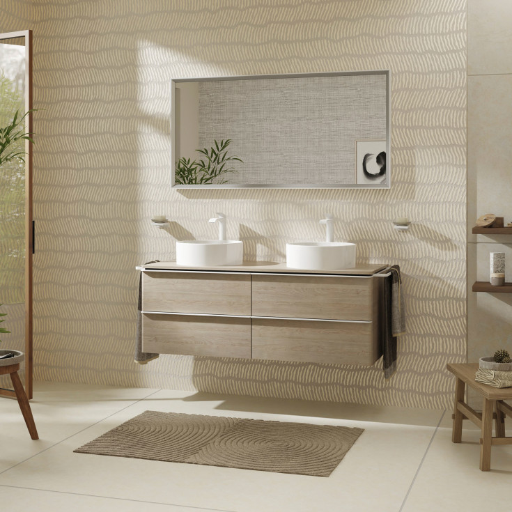 Hansgrohe Xarita E spegel med belysning, sensor, dimbar, 140,6x70,6 cm, matt vit