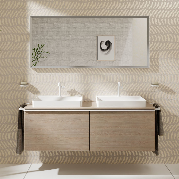 Hansgrohe Xarita E speil med lys, sensor, dimbart, 160x70,6 cm, matt hvit