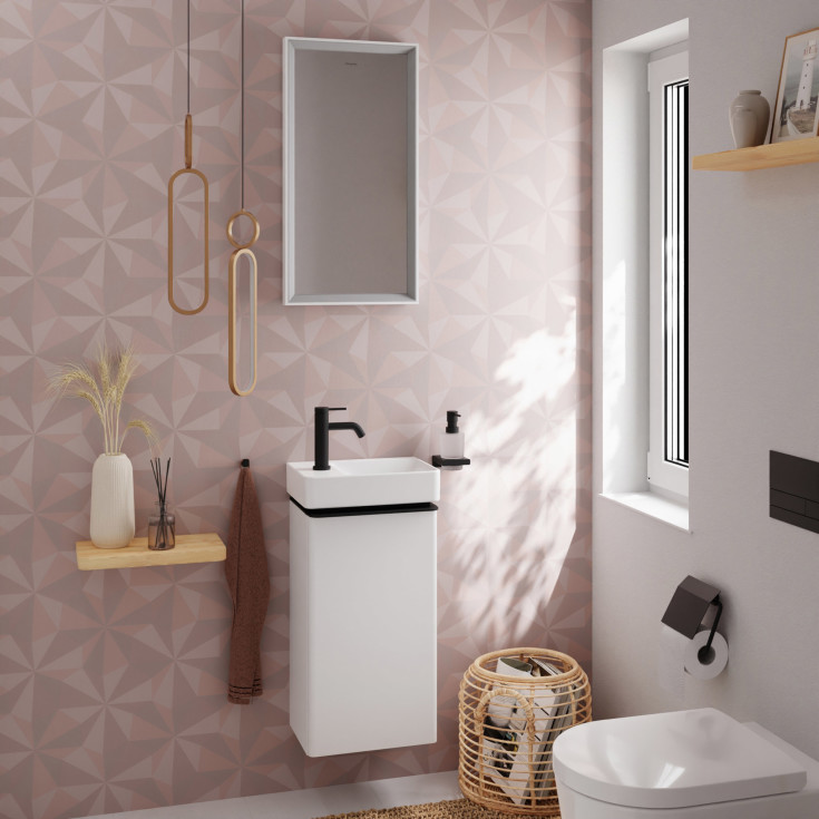 Hansgrohe Xelu Q underskab, 34x26,5 cm, venstre, hvid højglans