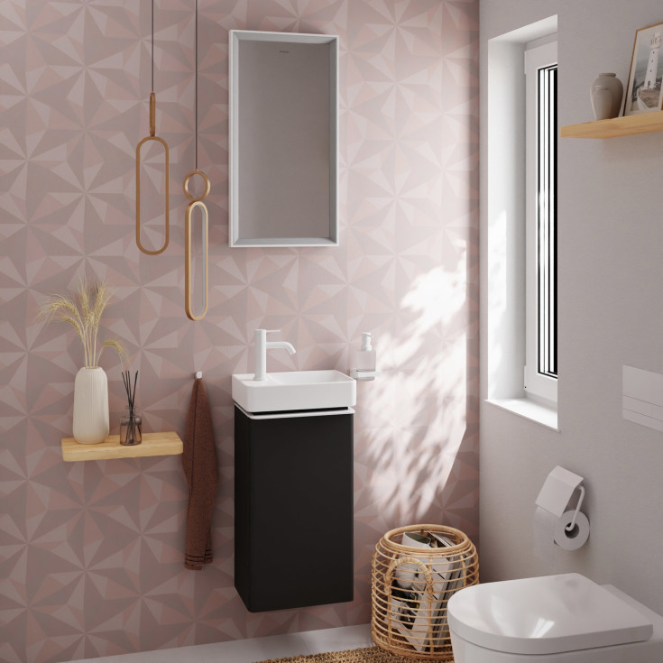 Hansgrohe Xelu Q underskab, 34x26,5 cm, venstre, mat grå