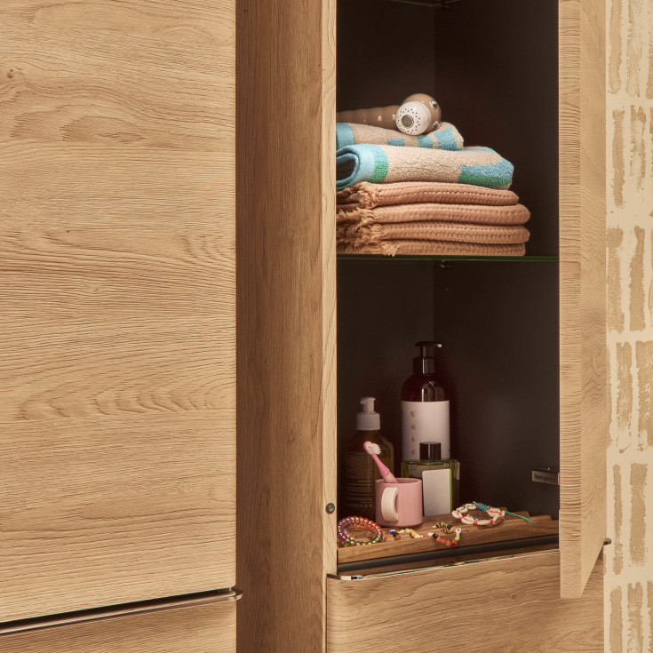 Hansgrohe Xelu Q højskab, 40x165,5 cm, højre, eg