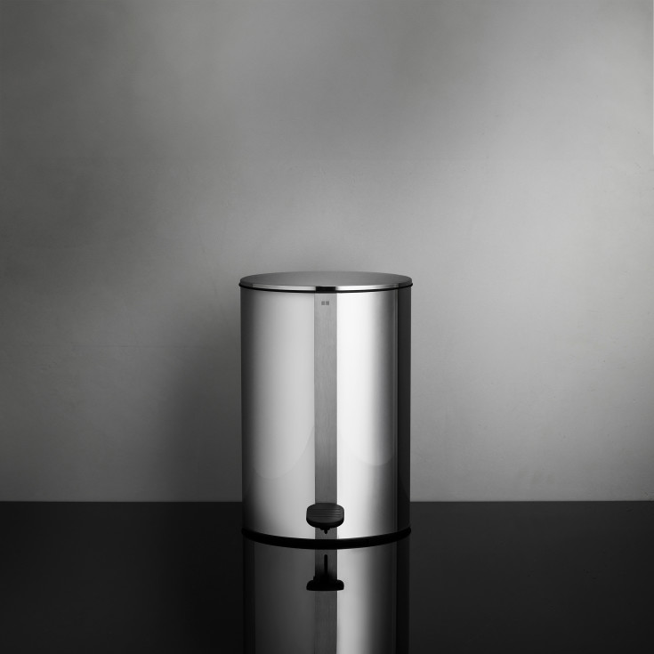 Unidrain Reframe søppelbøtte, 4 liter, polert rustfritt stål