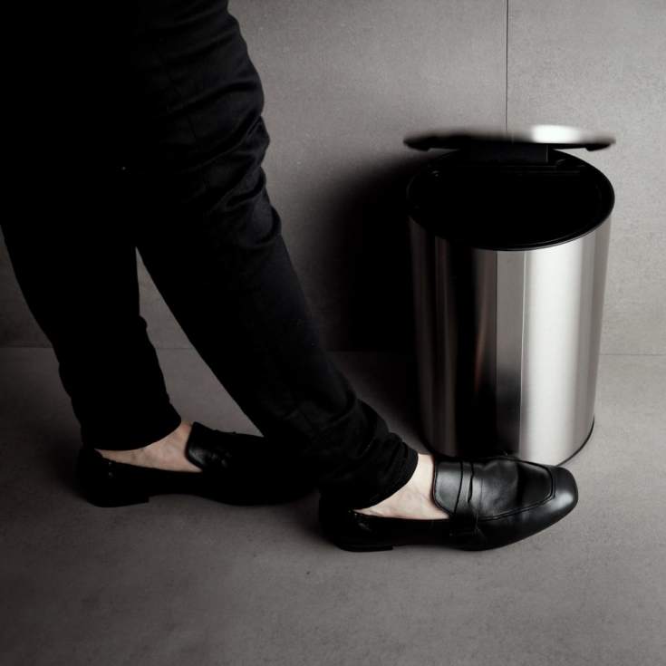 Unidrain Reframe søppelbøtte, 4 liter, børstet rustfritt stål