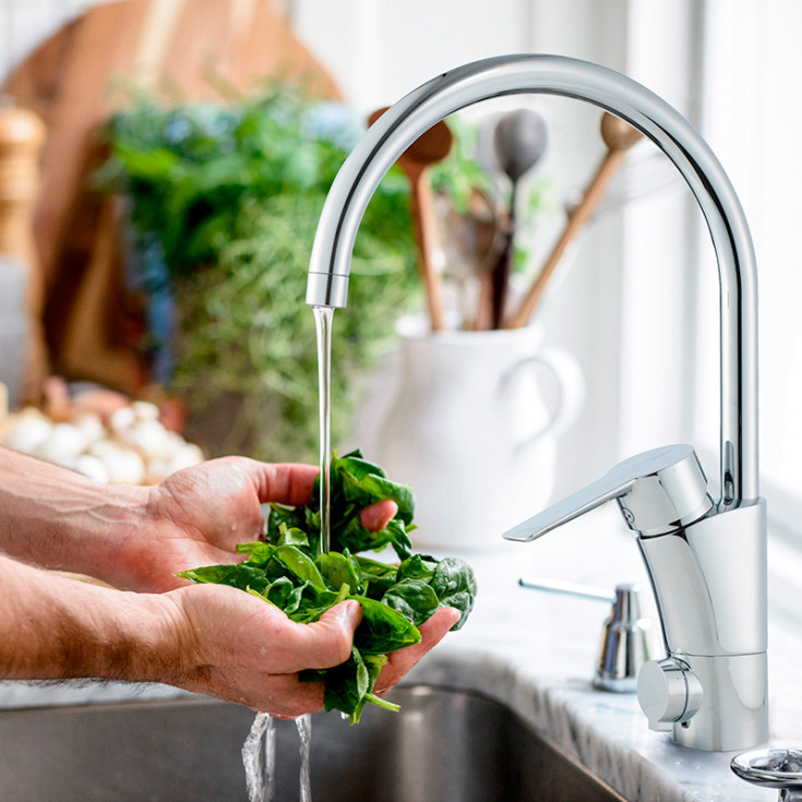 Mora Cera K5 köksblandare, diskmaskinsavstängning, krom