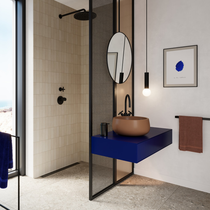 Unidrain Reframe håndklædestang, 60,5 cm, sort